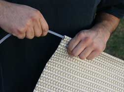 How to install new replacement slings on a chaise lounge made by Cascadia Outdoor Cushions