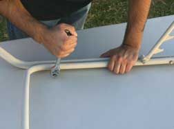 How to install new replacement slings on a chaise lounge made by Cascadia Outdoor Cushions