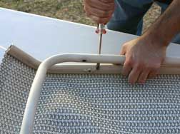 How to install new replacement slings on a chaise lounge made by Cascadia Outdoor Cushions