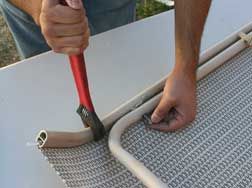 How to install new replacement slings on a chaise lounge made by Cascadia Outdoor Cushions