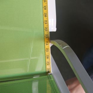 STEP ONE  - MEASURING THE TOP WIDTH AND BOTTOM WIDTH OF YOUR CHAISE LOUNGE FRAME - CHAISE BACK