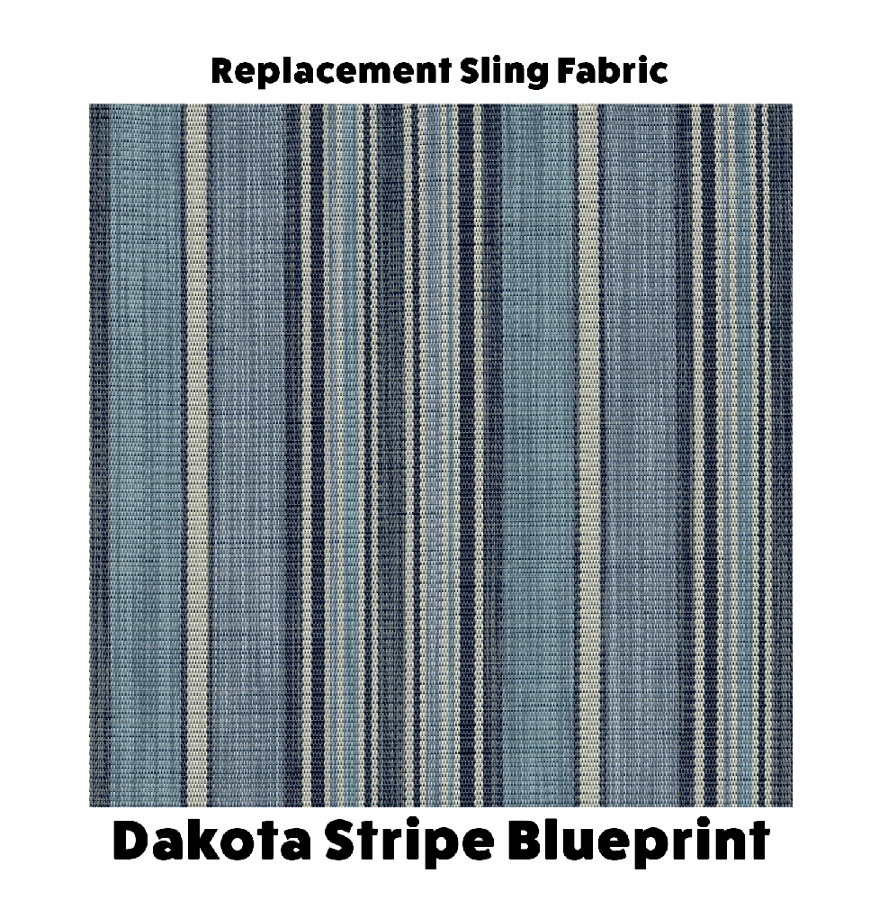 Dakota Stripe Blueprint Sling Fabric For New Patio Chair and Chaise Lounge Replacement Slings